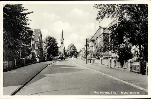 Ak Papenburg im Emsland, Richardstraße, Straßenpartie