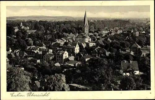 Ak Eutin in Ostholstein, Panorama vom Ort, Kirche