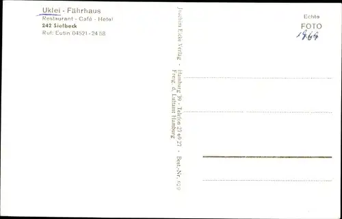 Ak Eutin Sielbeck in Ostholstein, Uklei Fährhaus, Anlegestelle, Ausflugsdampfer, Panorama m. Wald