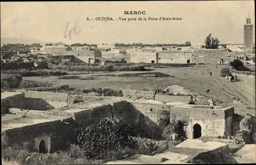 Ak Oudjda Oujda Marokko, Vue prise de la Porte d'Assis Aissa