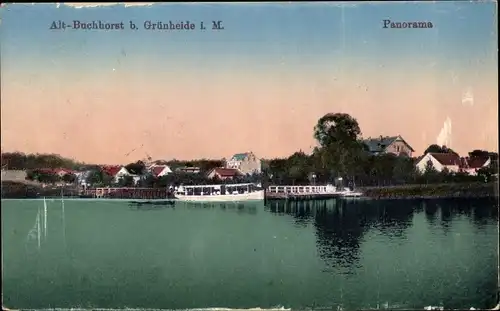 Ak Grünheide Alt Buchhorst in der Mark, Panorama vom Ort, Uferpartie