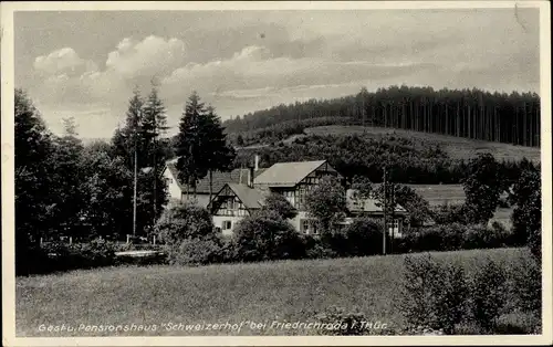Ak Friedrichroda im Thüringer Wald, Gast und Pensionshaus Schweizer Hof, Panorama, Inh. Max Henning