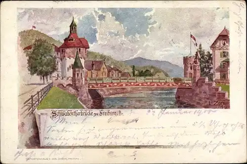 Litho Freiburg im Breisgau, schöne Detailansicht