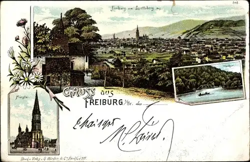 Litho Freiburg im Breisgau, schöne Detailansicht