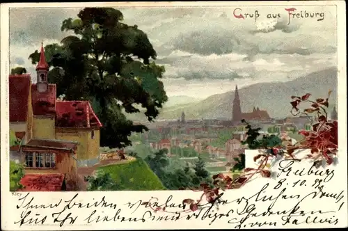 Litho Freiburg im Breisgau, schöne Detailansicht