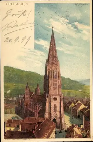 Litho Freiburg im Breisgau, schöne Detailansicht