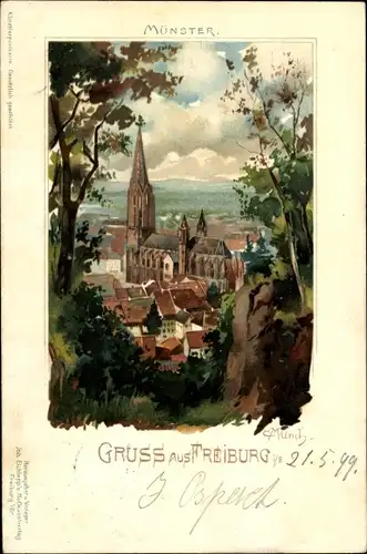 Litho Freiburg im Breisgau, schöne Detailansicht