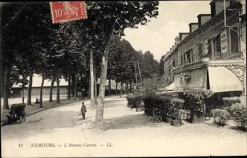 Ak Nemours Seine et Marne, L'Avenue Carnot, Levy & Fils 11