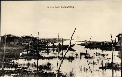 Ak Arcachon Gironde, Le Bassin, Wasserpartie, Boote