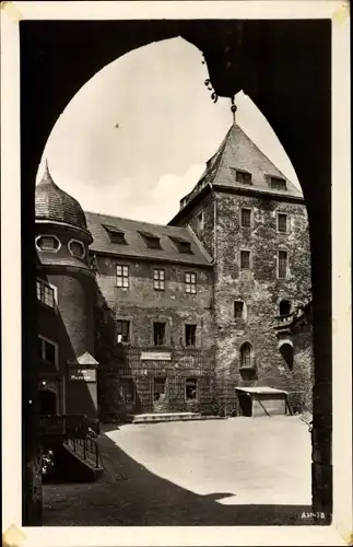 Ak Mylau Reichenbach im Vogtland, Burg, Heimatmuseum, Durchblick