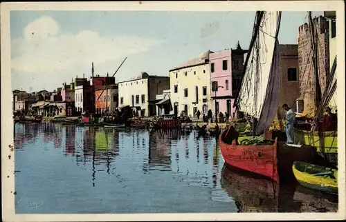 Ak Bizerte Tunesien, Un coin du Vieux Port, alter Hafen, Boote