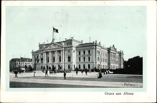 Ak Hamburg Altona, Blick zum Rathaus