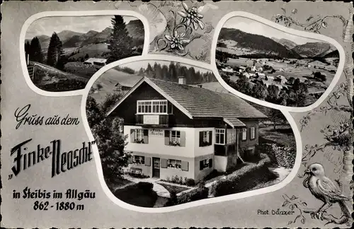 Ak Steibis Oberstaufen im Oberallgäu, Gästehaus Finke Neascht, Außenansicht, Ortspartie, Totale