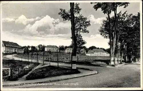 Ak Clausthal Zellerfeld im Oberharz, Partie an der Robert Koch Straße