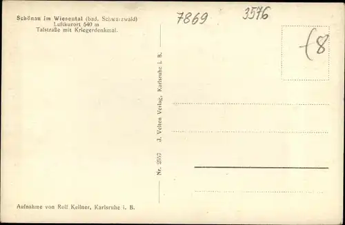 Ak Schönau im Schwarzwald, Park Hotel, Straßenpartie