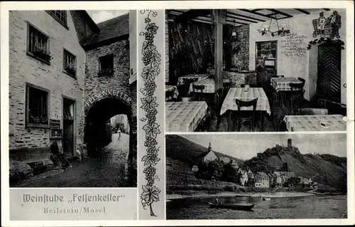 Ak Beilstein an der Mosel, Weinstube Felsenkeller, Bes. Franz Michel Jobelius