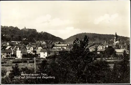 Ak Waltershausen im Thüringer Becken, Blick auf Schloss und Ziegenberg
