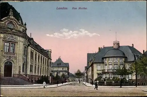 Ak Landau in der Pfalz, Partie an der Moltkestraße, Gerichtsgebäude