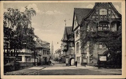 Ak Meiningen in Südthüringen, Blick in die Georgstraße