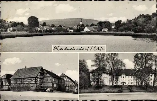 Ak Rentweinsdorf Unterfranken, Panoramaansicht, Gasthaus am Schloss, Inh. H. Herold