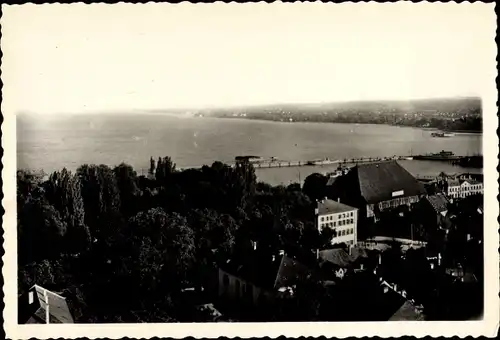 Ak Konstanz am Bodensee, Hafen vom Dom aus gesehen