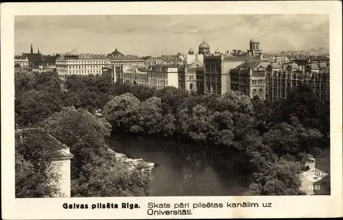Ak Riga Lettland, Skats pari pilsetas kanalim uz Universitāte, Universität