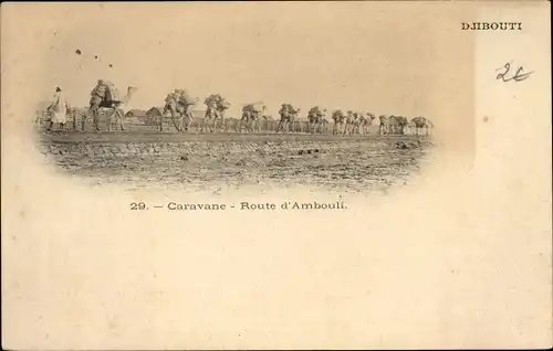 Ak Dschibuti Djibouti, Caravane, Route d'Ambouli, Chameaux