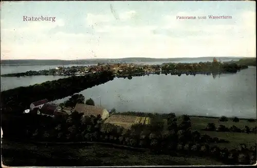 Ak Ratzeburg in Schleswig Holstein, Panorama vom Ort vom Wasserturm gesehen, Ratzeburger See