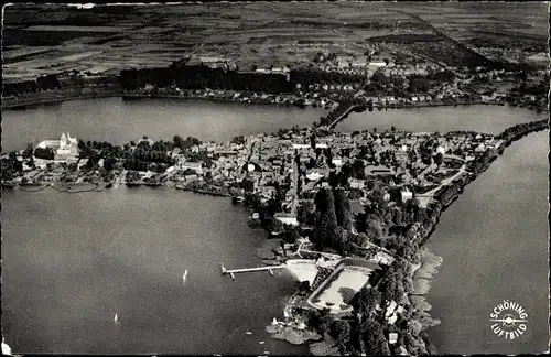 Ak Ratzeburg in Schleswig Holstein, Panorama vom Ort, Fliegeraufnahme