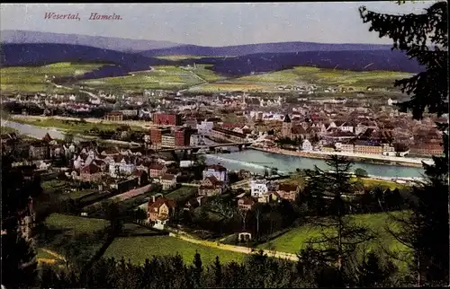 Ak Hameln in Niedersachsen, Blick auf den Ort im Wesertal