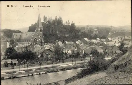 Ak La Roche en Ardenne Wallonien Luxemburg, Panorama