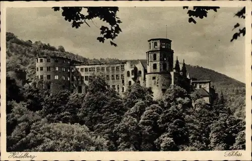 Ak Heidelberg am Neckar, Ausgebranntes Schloss