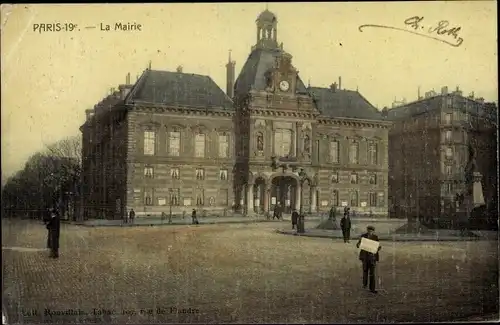 Ak Paris 19e, La Mairie, Rathaus, Vorderansicht