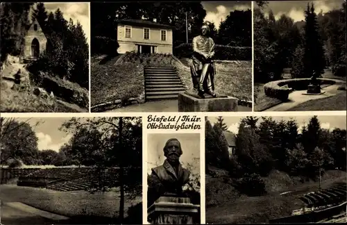 Ak Eisfeld in Thüringen, Otto Ludwig Garten, Denkmal