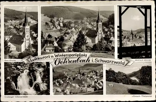 Ak Vöhrenbach im Schwarzwald, Neue Kirche, Triberger Wasserfälle, Linach Talsperre
