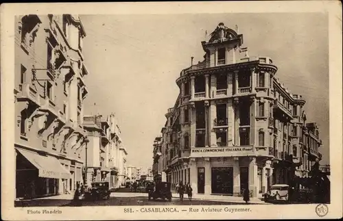 Ak Casablanca Marokko, Rue Aviateur Guynemer