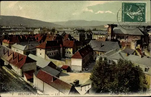 Ak Belfort Territoire de Belfort, Panorama, Vogelschau