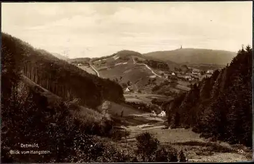 Ak Detmold Nordrhein Westfalen, Panorama vom Ort, Blick vom Hangstein