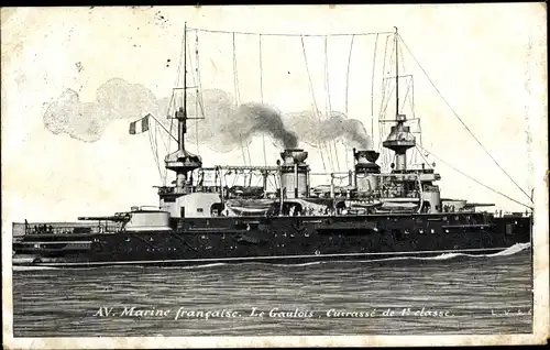 Ak Französisches Kriegsschiff, Le Gaulois, Marine Francaise, Cuirassé de 1e classe