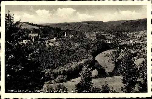 Ak Kyllburg in der Eifel, Blick auf Kyllburg m. Stiftskirche