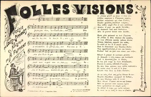 Lied Ak Folles Visions, Poésie de Louis de Simianes, Musique de A. Flament