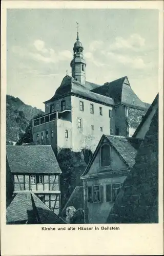 Ak Beilstein an der Mosel, Kirche und alte Häuser, Weinkellerei S. Lipmann