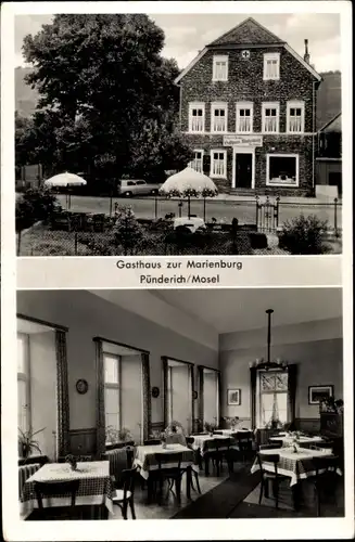 Ak Pünderich an der Mosel, Gasthaus zur Marienburg, Inh. Josef Lehmen