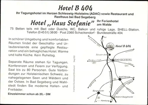 Ak Bad Segeberg in Schleswig Holstein, Hotel Haus Stefanie, Innenansichten