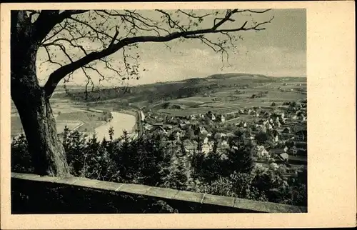 Ak Vlotho an der Weser, Totalansicht vom Ort, Blick vom Amthausberg auf die Weser