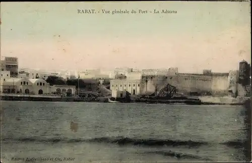 Ak Rabat Marokko, Vue générale du Port, La Aduana