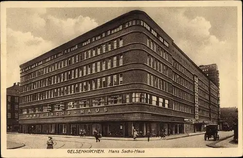 Ak Gelsenkirchen im Ruhrgebiet, Hans Sachs Haus, Hotel, Schaufenster