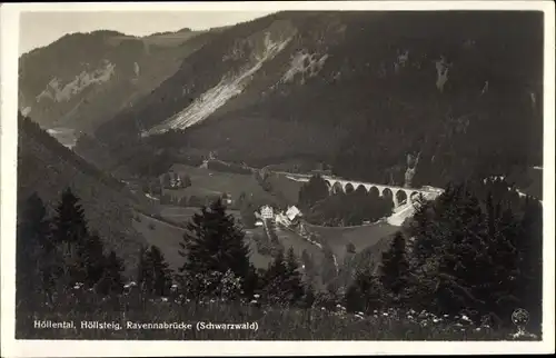 Ak Breitnau im Schwarzwald, Höllental, Höllensteig, Ravennabrücke, Totalansicht der Region