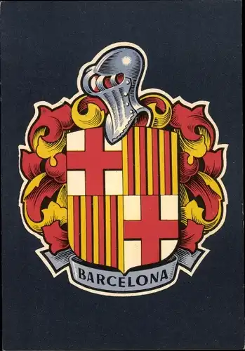 Wappen Ak Barcelona Katalonien, El Blason, Stadtwappen