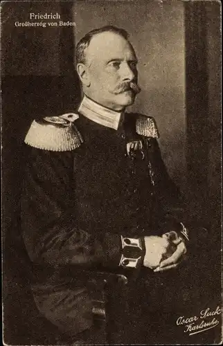 Ak Großherzog Friedrich II. von Baden, Portrait
